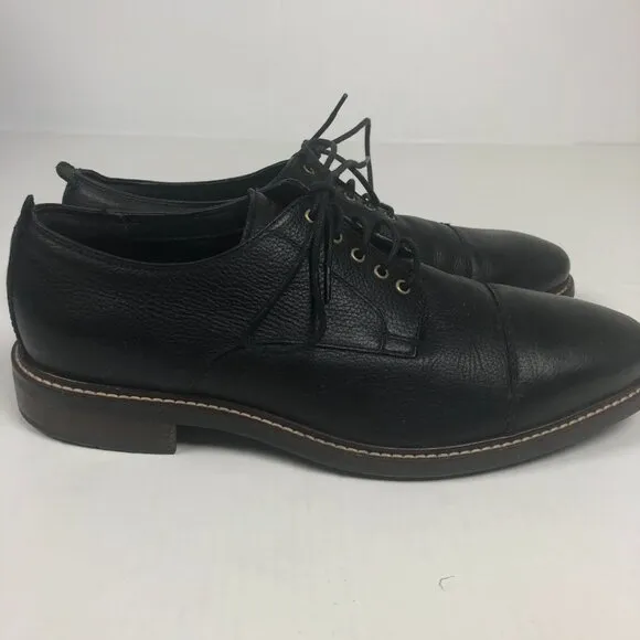 COLE HAAN Men's Oxford Black Shoes US 10-1/2 M C26150 Grand OS Leather Cap Toe