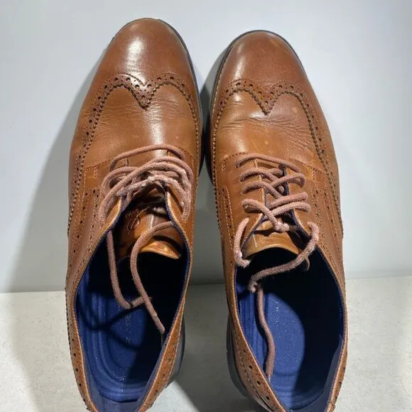 COLE HAAN Men's Size 11,5 M Grand Evolution Wingtip brown leather shoes C26385