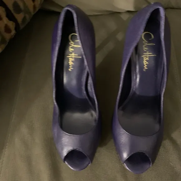 COLE HAAN / Nike Air Purple Leather Quality SHOES 6.5 Stiletto Heel, Platform