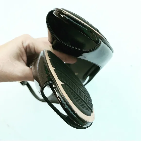 COLE HAAN X NIKE air kitten heels classic black size 7B mule open toe shoes