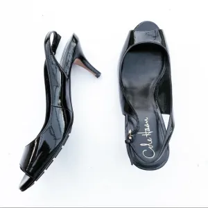 COLE HAAN X NIKE air kitten heels classic black size 7B mule open toe shoes