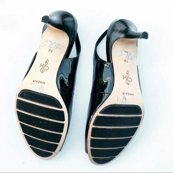 COLE HAAN X NIKE air kitten heels classic black size 7B mule open toe shoes
