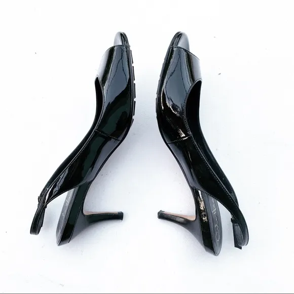 COLE HAAN X NIKE air kitten heels classic black size 7B mule open toe shoes