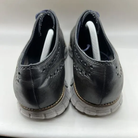 Cole Haan ZeroGrand Wingtip Shoes Men Size 11 Black Gray Leather Classic Oxford