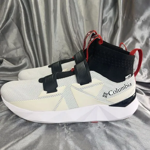 COLUMBIA FACET 45 OUTDRY MEN HIKING SHOES WATERPROOF BLACK WHITE RED SIZE 11 EUC