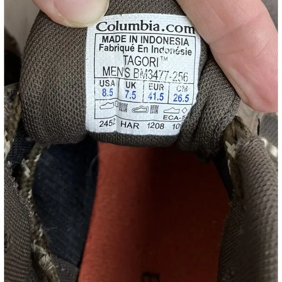 Columbia Tagori hiking shoes Sneakers  Men sz 8.5 brown Leather Trail Grip