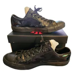 Converse All Star Chuck Taylor Tuxedo Black Patent Leather Shoes. Sz M10.5 W12.5