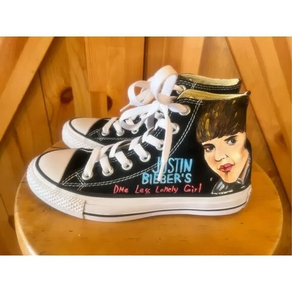 Converse all-star, high tops, black Justin Bieber, women’s size 5.5 NWOT