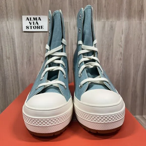 Converse Chuck 70 De Luxe Blue Infinity Pool Heel Shoes A08279C Women's Size 8.5