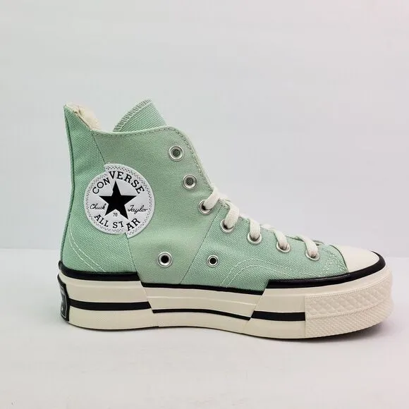 Converse Chuck 70 Plus HI Womens Size 7 Sticky Aloe Egret Black Sneaker Shoes
