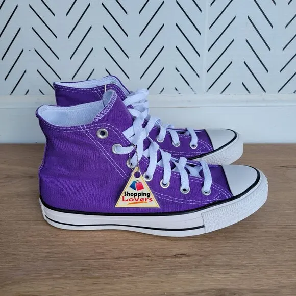 🤩Converse Chuck Taylor All Star Canvas Hi Top Size 5.5 Men Shoes Violet 134833F