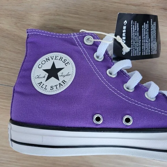🤩Converse Chuck Taylor All Star Canvas Hi Top Size 5.5 Men Shoes Violet 134833F