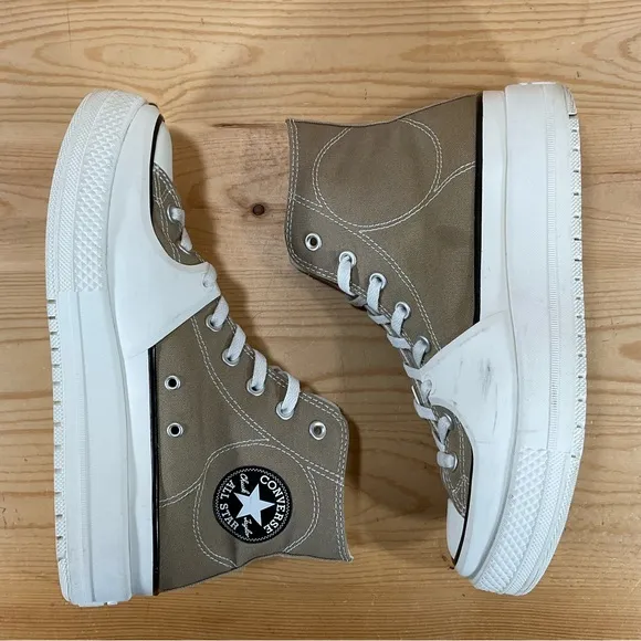 Converse Chuck Taylor All Star Construct Shoes# A03876CMen’s Size 9 Tan White