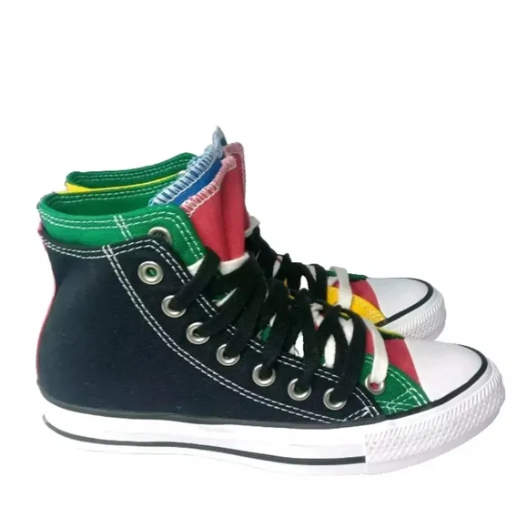 Converse Chuck Taylor All Star Double Upper High 'Black Multi' 167417F Size 6 M