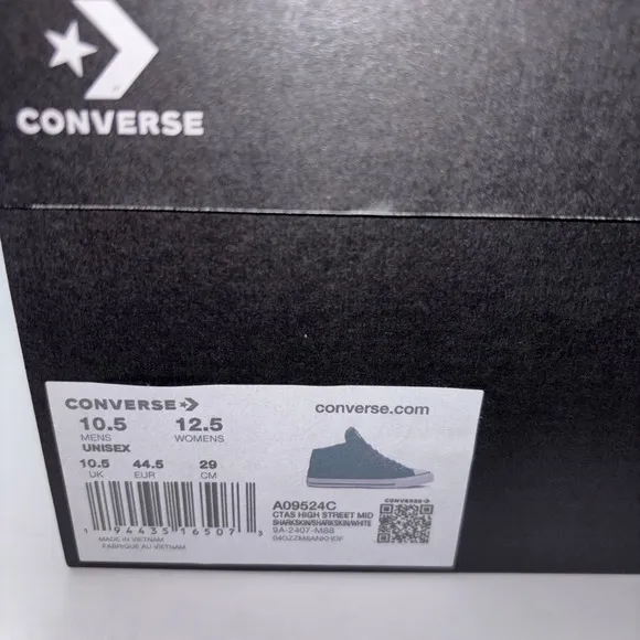Converse Chuck Taylor All Star High Street Mid Gray Shoes Mens Sz 10.5 A09524C