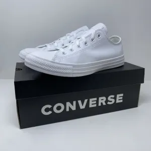 Converse Chuck Taylor All Star Low Ox White Leather Unisex Sneaker Shoes 136823C