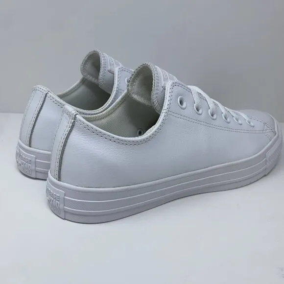 Converse Chuck Taylor All Star Low Ox White Leather Unisex Sneaker Shoes 136823C
