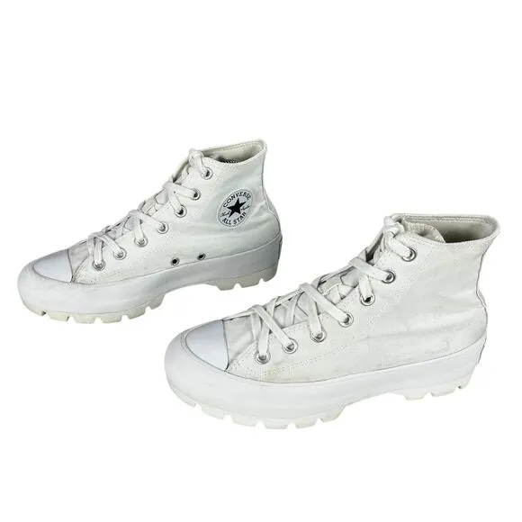Converse Chuck Taylor‎ All Star Lugged Hi Platform Sneakers White Womens Size 8