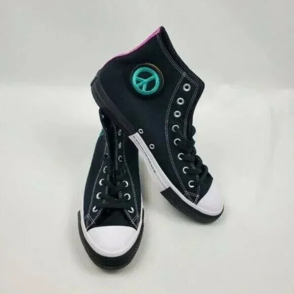 Converse Chuck Taylor All Stars Seek Peace Sneakers Mens 11.5 Black 166535F