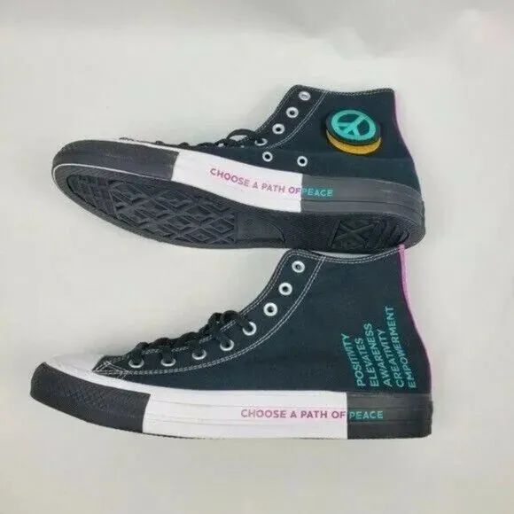 Converse Chuck Taylor All Stars Seek Peace Sneakers Mens 11.5 Black 166535F