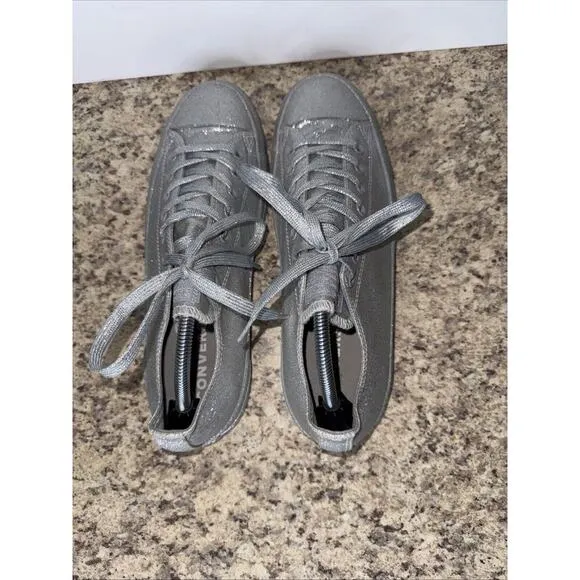 Converse Chuck Taylor Sneakers All Star Silver Glitter Men's 9 Women's 11 Shoes