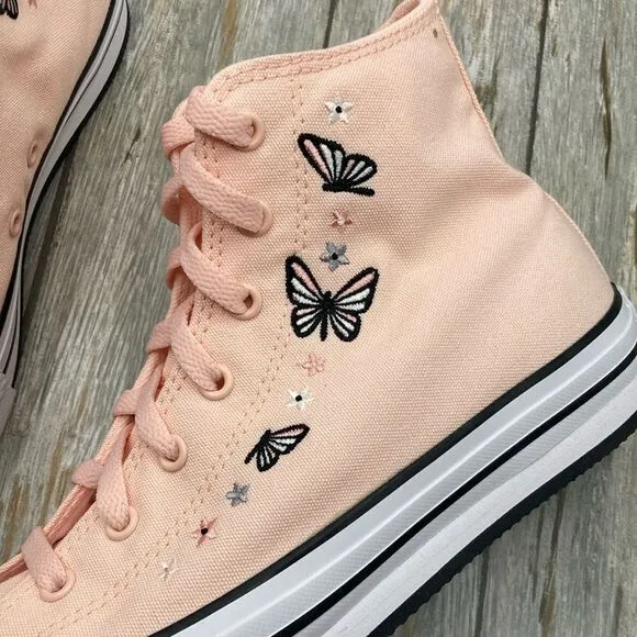 Converse Chuck Taylor All Star Butterflies Hightop Sneaker Shoes Size 7.5