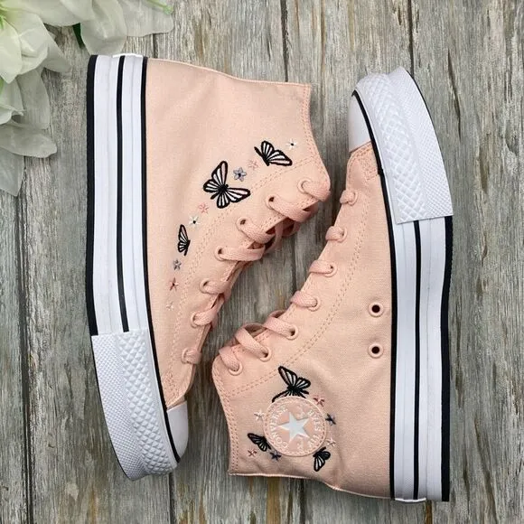 Converse Chuck Taylor All Star Butterflies Hightop Sneaker Shoes Size 7.5