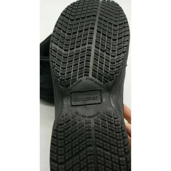 Converse Comfort Classic Steel Toe All Black Occupational Non Slip Shoes Men 8.5
