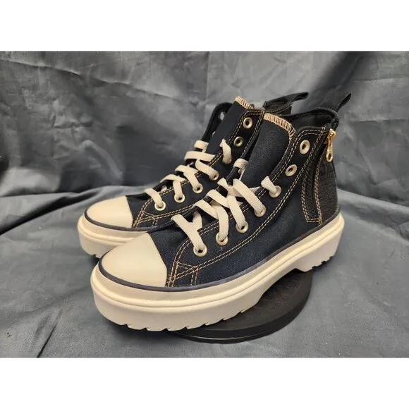 Converse Girls CT All Star Lugged Lift Hi Sneakers Black Size 5 NEW NO BOX!