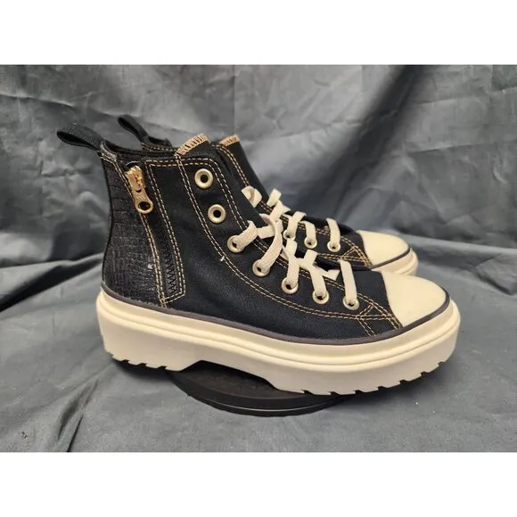 Converse Girls CT All Star Lugged Lift Hi Sneakers Black Size 5 NEW NO BOX!