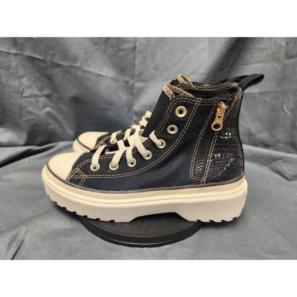 Converse Girls CT All Star Lugged Lift Hi Sneakers Black Size 5 NEW NO BOX!