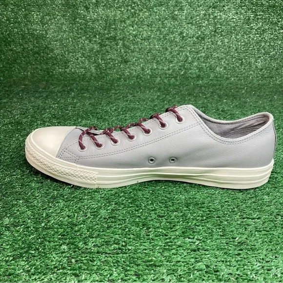 CONVERSE Men's All Star Low Top LEATHER Shoes Gray Chuck Taylor Size 13 - NEW