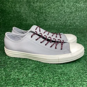 CONVERSE Men's All Star Low Top LEATHER Shoes Gray Chuck Taylor Size 13 - NEW