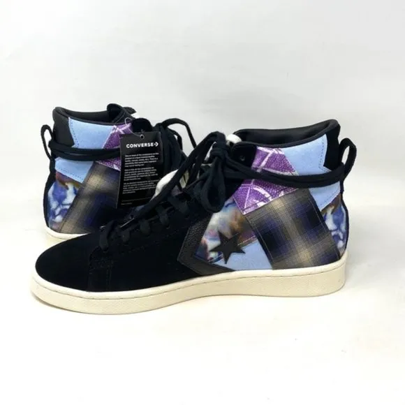 Converse Pro Leather Shoes Mid Top Multi Black Men’s Suede Sneakers Size A01572C