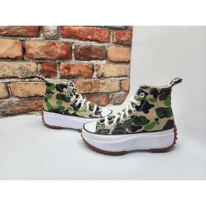 Converse Run Star Hi Top Sneaker Women's Sz 5 Candied Ginger Camo Animal Leapard