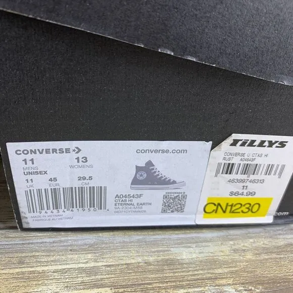 Converse Shoes Mens 11 Brown Eternal Earth Chuck‎ Taylor All Stars Hi A04543F