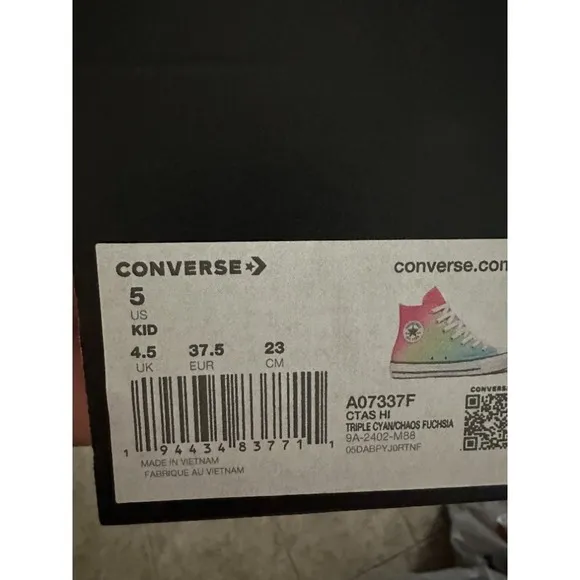 Converse‎ Size 5 Chuck Taylor All Star HI TOP Rainbow Shoes CTAS Kid A07337F