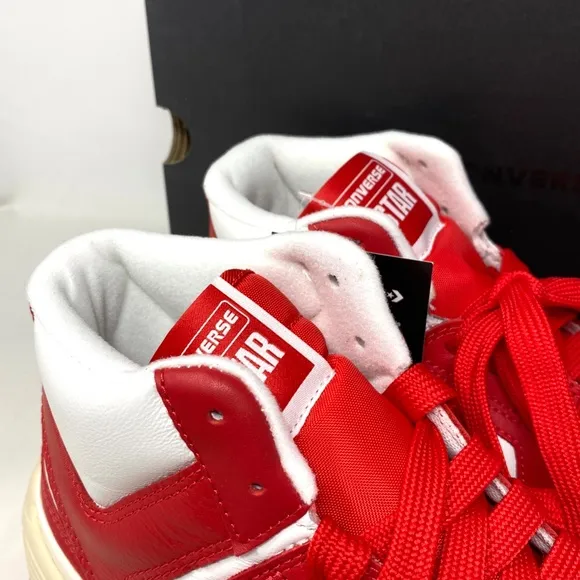Converse Weapon CX Varsity Leather Shoes Women's Red White Mid Sneakers 172355C