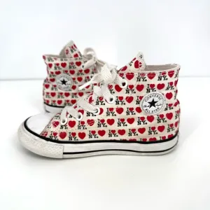 Converse White Red I Love NY Chuck Taylor All Star High Top Toddler Infant Shoes