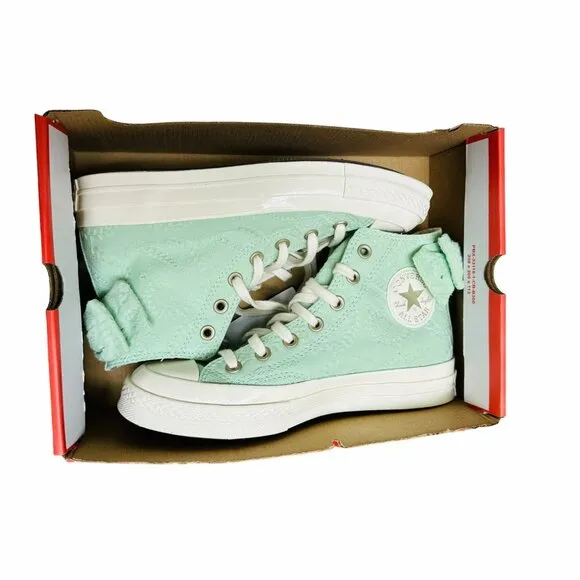 ⭐Converse Women Shoes Size 10 Chuck Taylor All Star Hi Bow Sneakers Mint A10245C