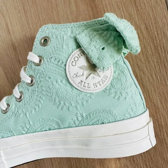 ⭐Converse Women Shoes Size 10 Chuck Taylor All Star Hi Bow Sneakers Mint A10245C