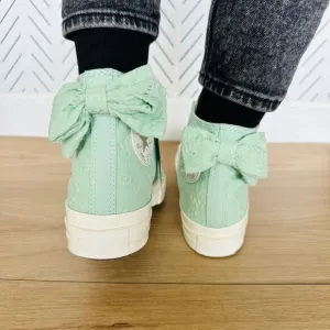 ⭐Converse Women Shoes Size 10 Chuck Taylor All Star Hi Bow Sneakers Mint A10245C