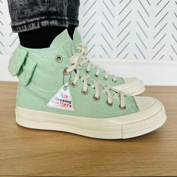 ⭐Converse Women Shoes Size 10 Chuck Taylor All Star Hi Bow Sneakers Mint A10245C