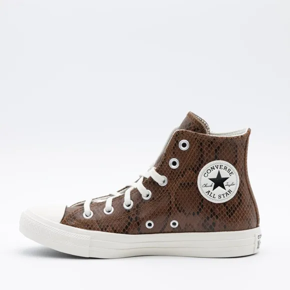 Converse Women's Chuck Taylor All Star Snakeskin Print Shoes Black/Brown Size 8