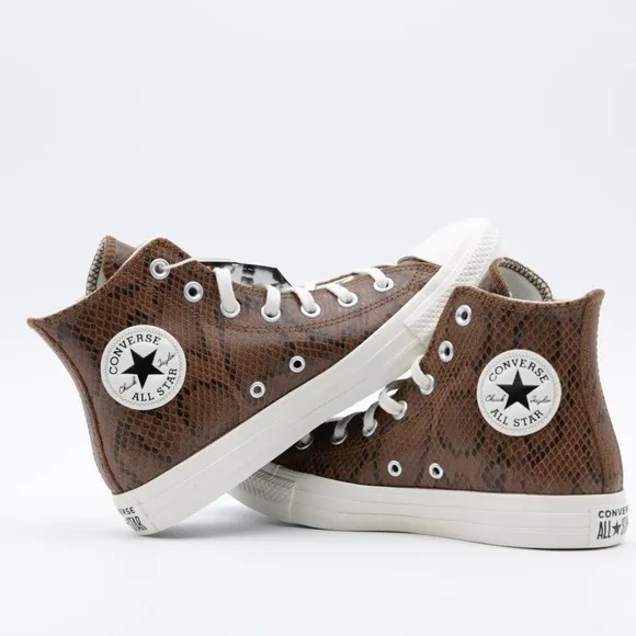 Converse Women's Chuck Taylor All Star Snakeskin Print Shoes Black/Brown Size 8
