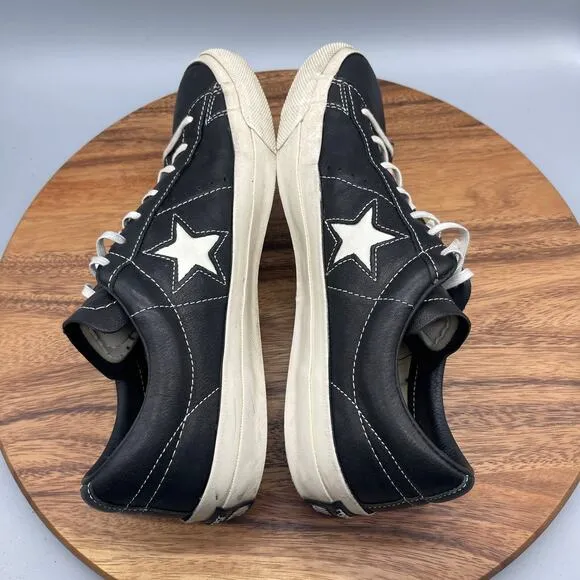 Converse x John Varvatos Mens Size 11.5 Black Leather One Star Low Turtledove