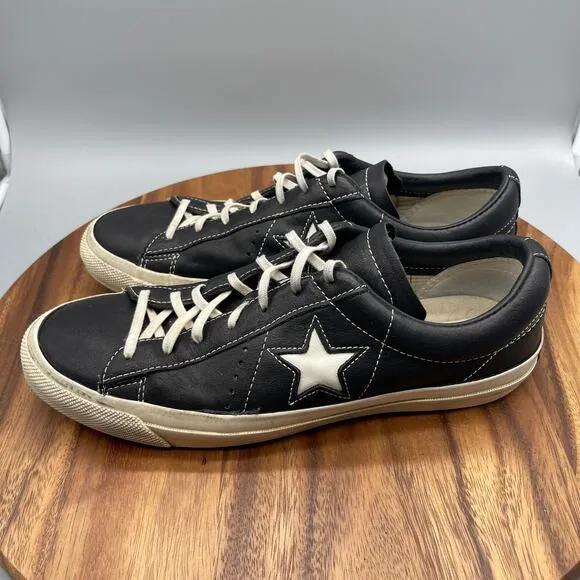 Converse x John Varvatos Mens Size 11.5 Black Leather One Star Low Turtledove