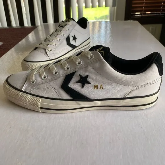 CONVERSE X KROOKED Star Player Pro Ox  Limited Edition White Leather Shoes Sz 10