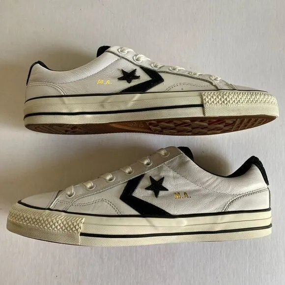 CONVERSE X KROOKED Star Player Pro Ox  Limited Edition White Leather Shoes Sz 10