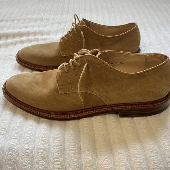 COPY - Alden Unlined Suede Plain Toe Blucher in Tan
